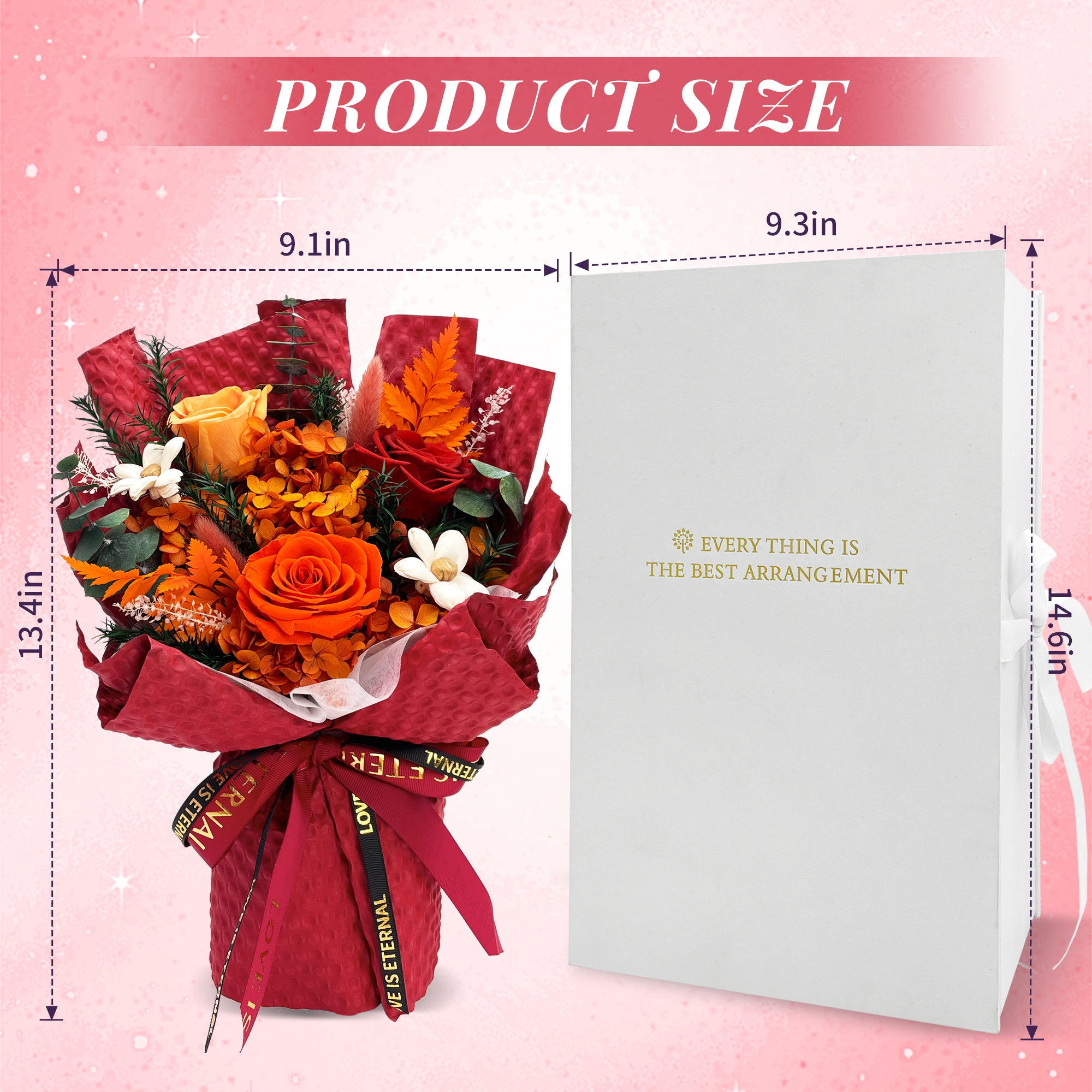 Preserved Flowers – Dark Red Cardboard
