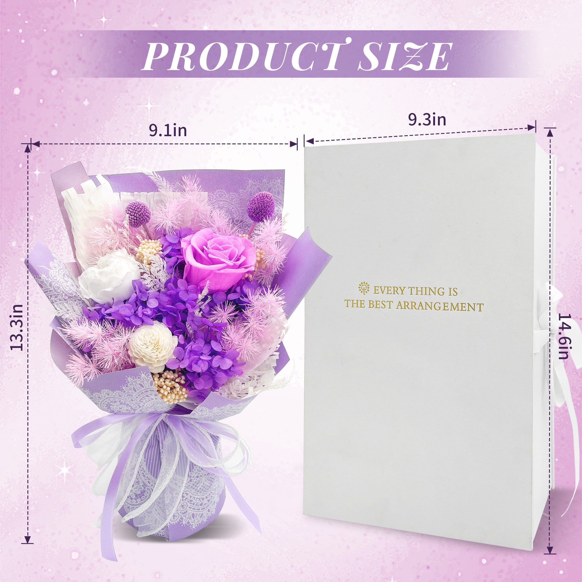 Preserved Flowers – Light Purple Cardboard