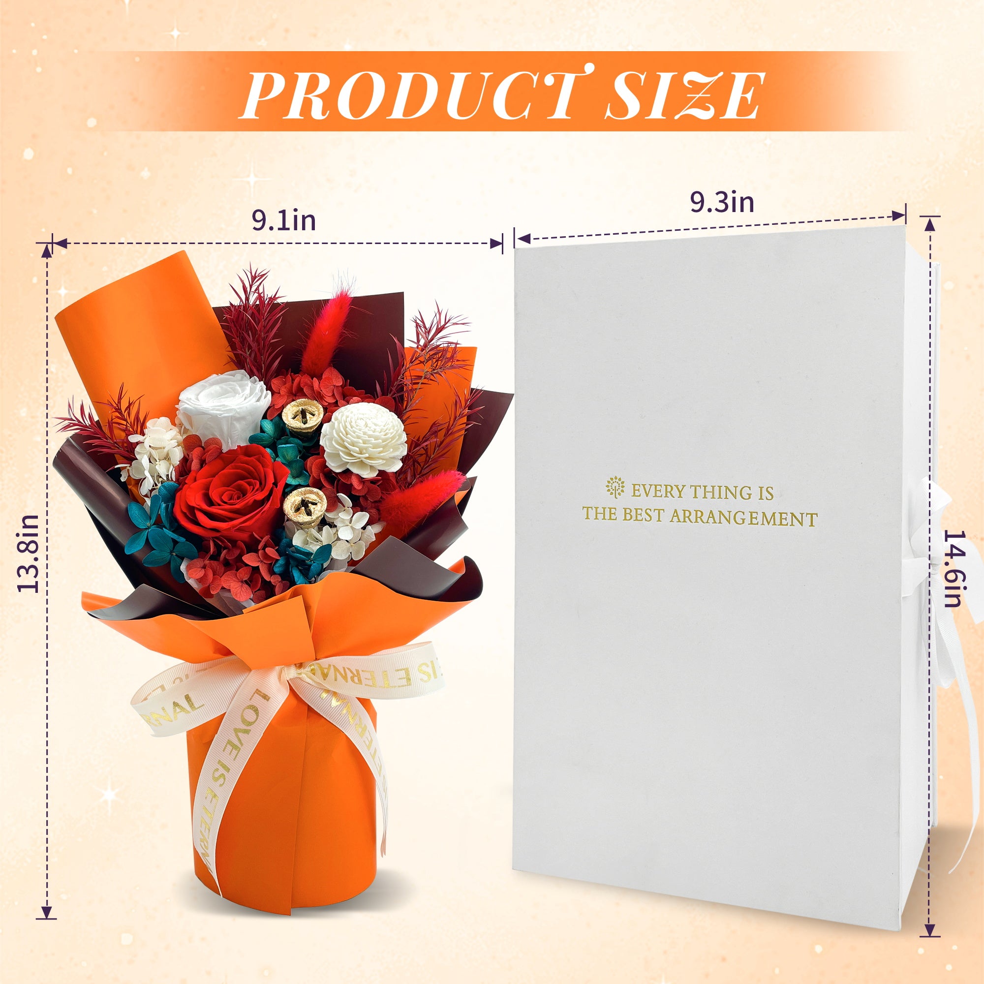 Preserved Flowers – Orange Cardboard