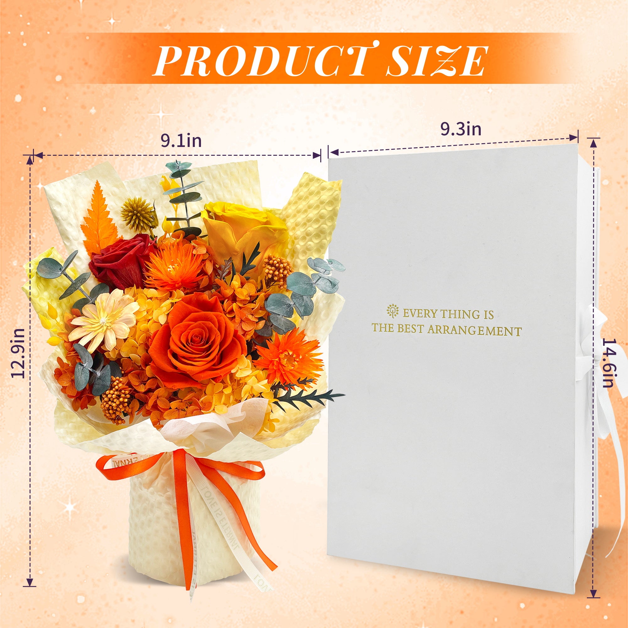 Preserved Flowers – Light Yellow Cardboard