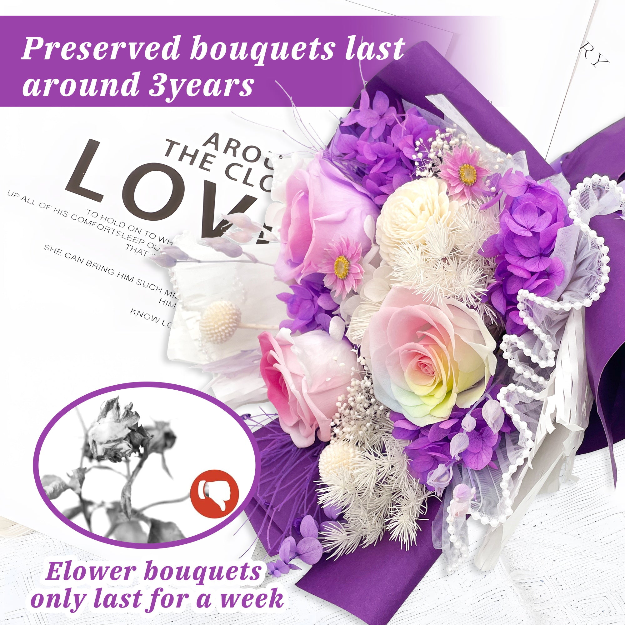 Preserved Flowers – Purple Paper