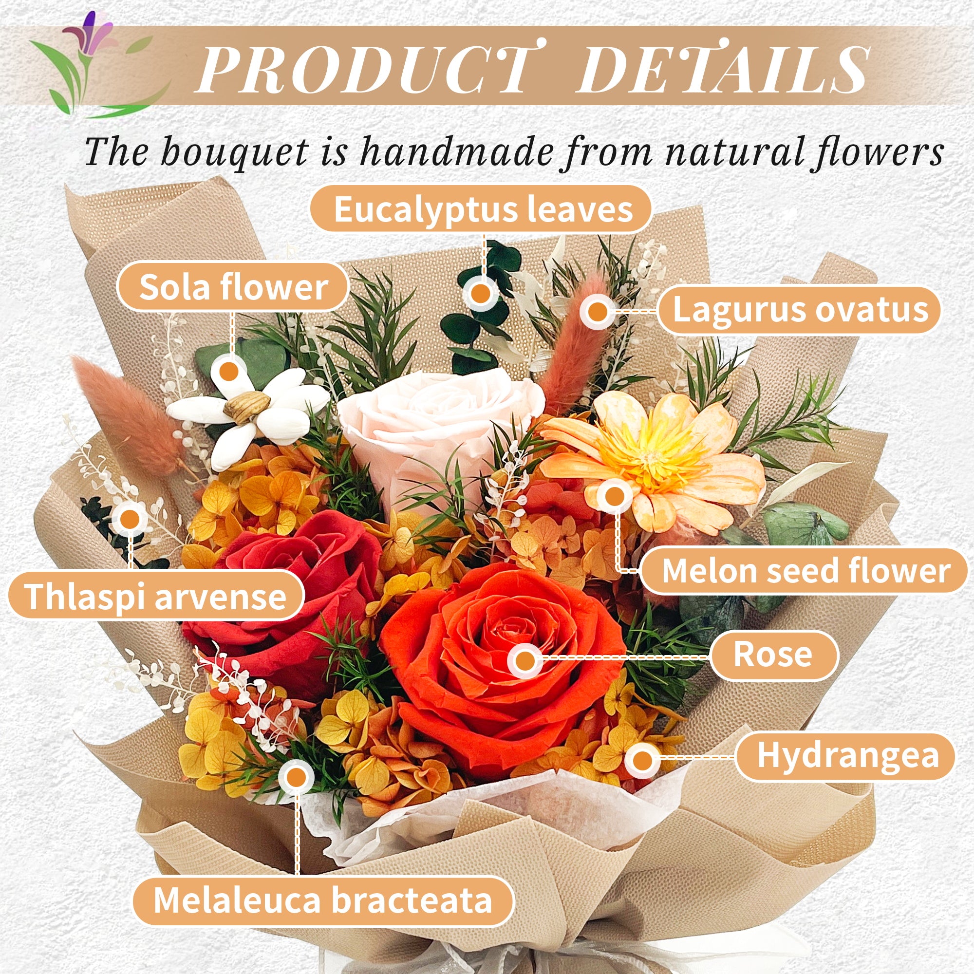 Preserved Flowers – Orange