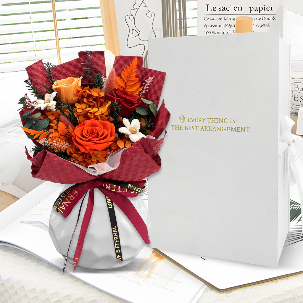 Preserved Flowers – Dark Red Cardboard