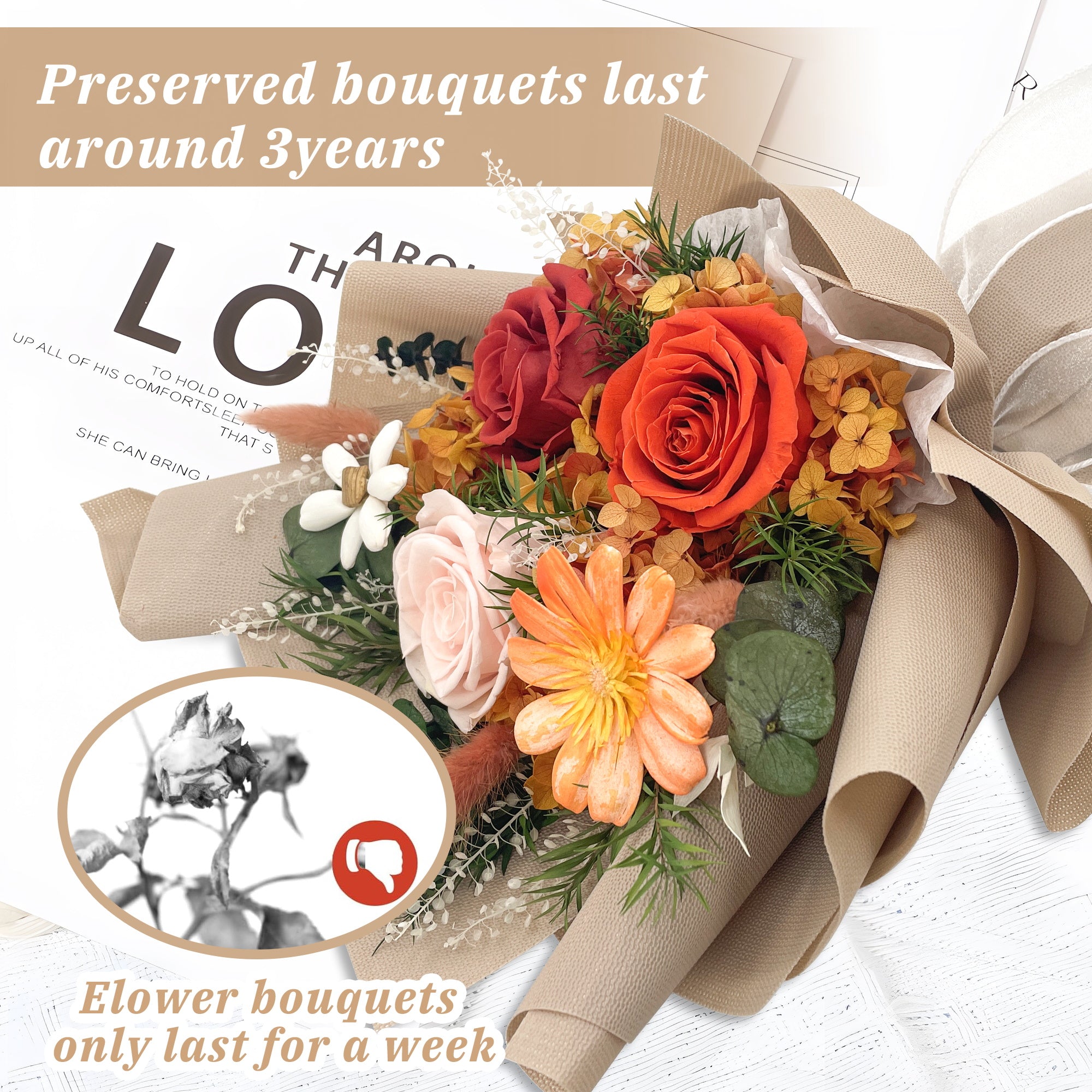 Preserved Flowers – Orange
