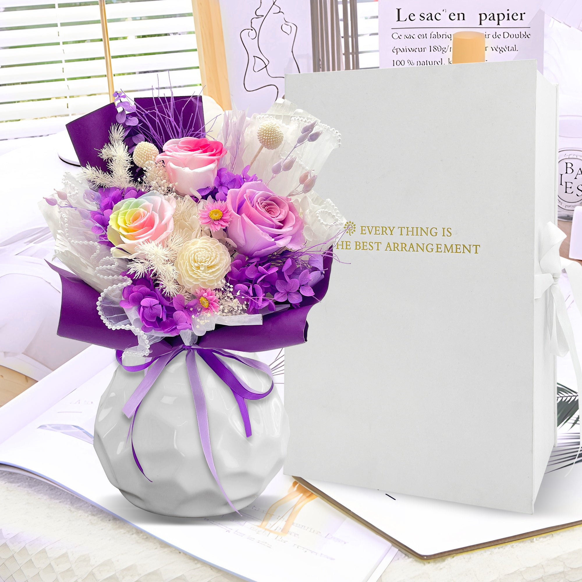 Preserved Flowers – Purple Paper