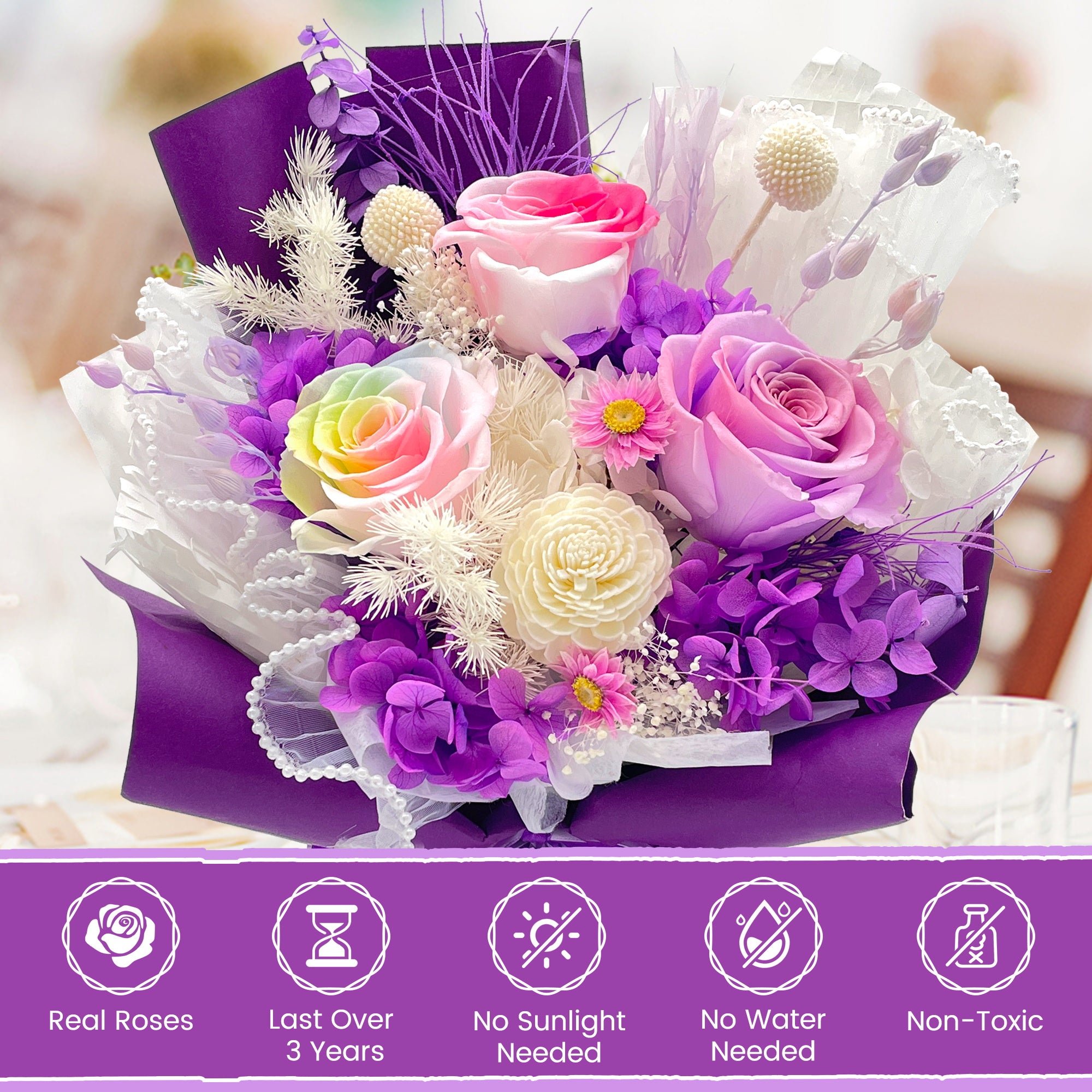 Preserved Flowers – Purple Paper