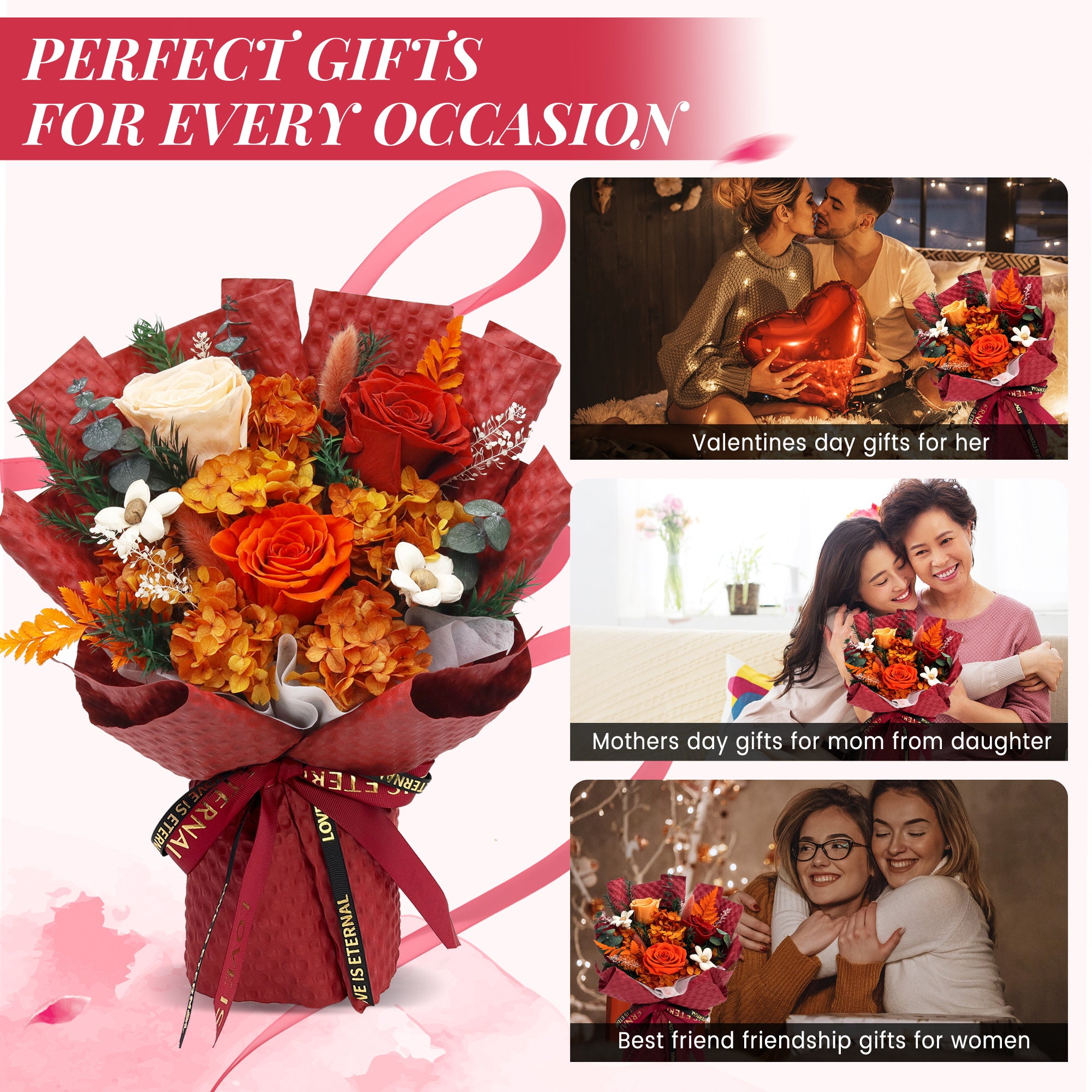 Preserved Flowers – Dark Red Cardboard