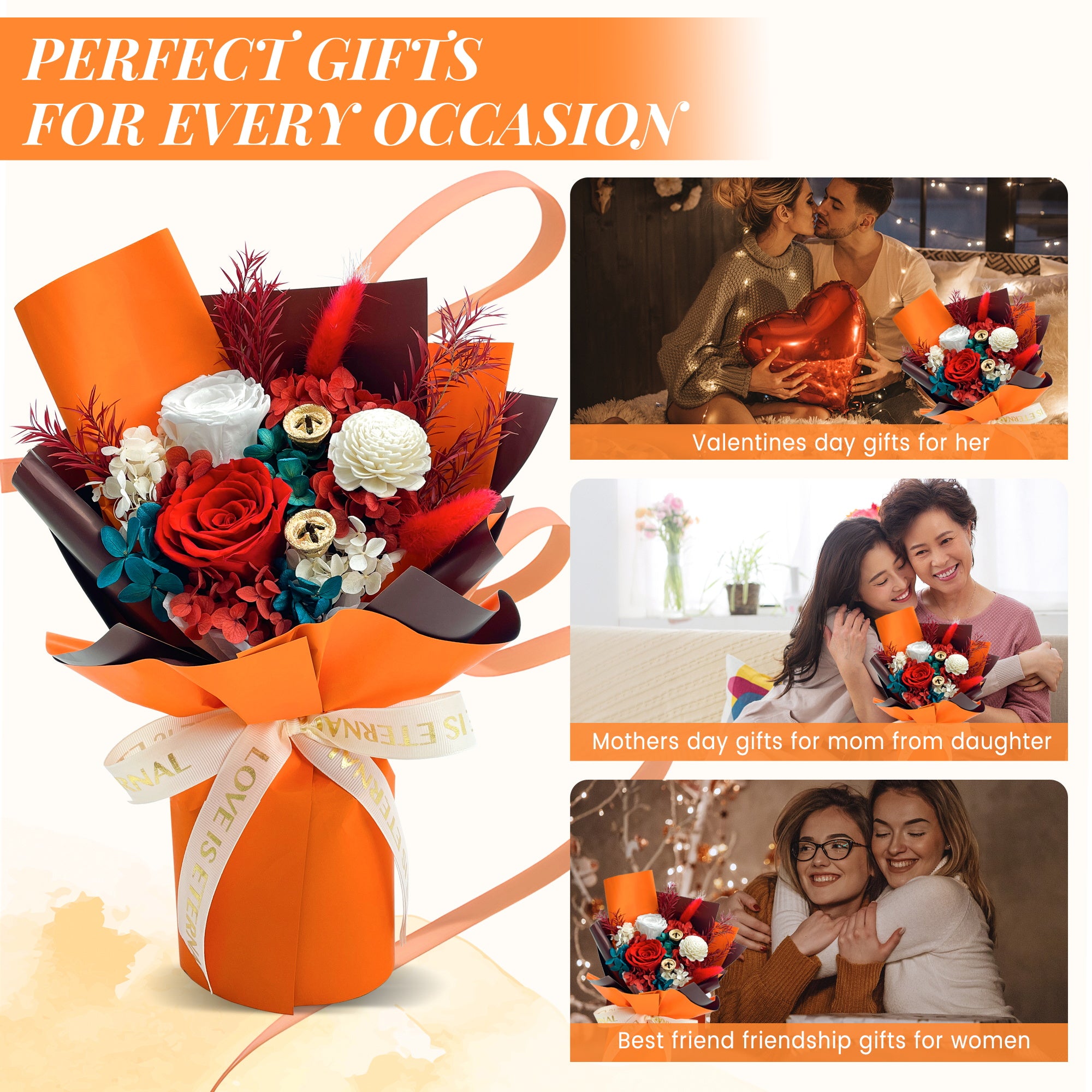 Preserved Flowers – Orange Cardboard