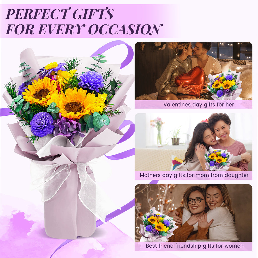 Preserved Sunflower Bouquet – Pink Cardboard