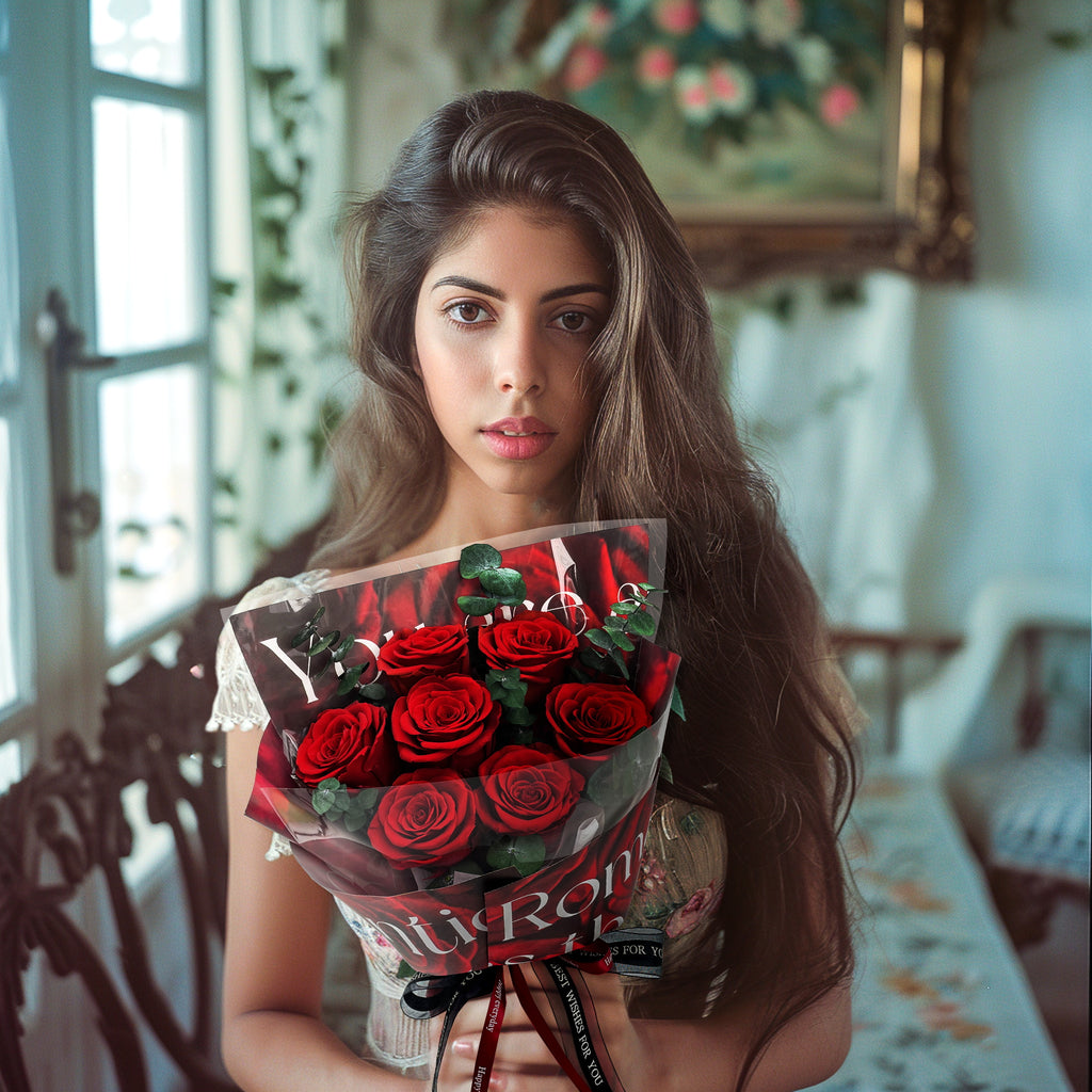Preserved Flower Bouquet – Red Cardboard