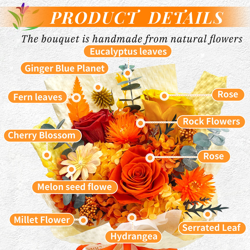 Preserved Flowers – Light Yellow Cardboard